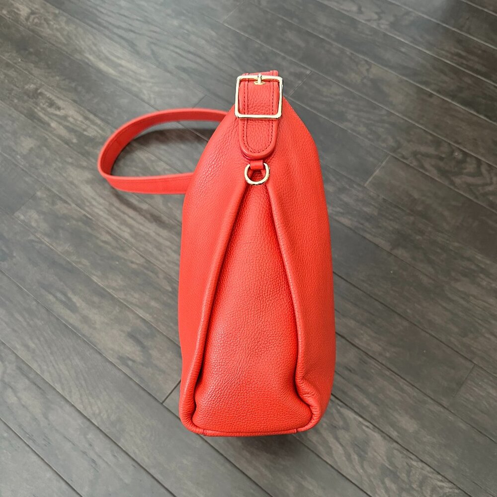 Coach Large Orange-Red Leather Shoulder Bag 35775 - Picture 9 of 16